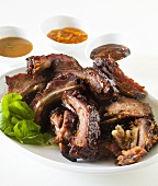 Barbecue Pork Ribs with Dipping Sauces