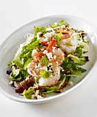 Shrimp Salad with Feta, Walnuts and Mixed Greens