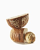 Three Assorted Breads on a White Background