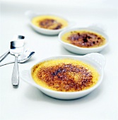 Three dishes with creme brulee