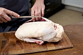 Preparing a duck