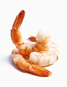 Three ready prepared prawns