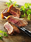 Beef steak, cut into slices