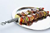 Grilled meat and vegetable kebabs