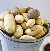 A bucket full of potatoes