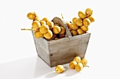 Fresh dates in wooden basket