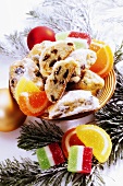 Christmas stollen and jelly sweets