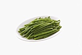 Blanched green beans on plate