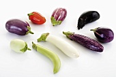 Various types of aubergines