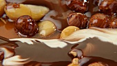 Nuts with chocolate and caramel