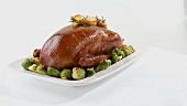 Roast duck with Brussels sprouts