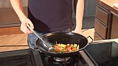 Vegetables in a wok