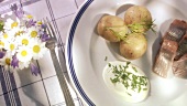 Pickled herrings with new potatoes (Midsummer Festival, Sweden)