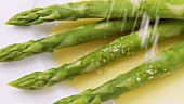 Green asparagus with melted butter and salt
