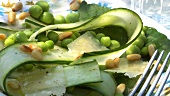 Cucumber and bean salad with Parmesan