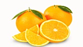 Oranges, whole and cut into pieces