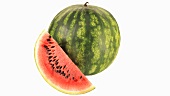 Whole watermelon and slice of watermelon