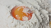 Flour with an egg yolk
