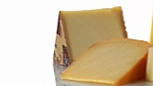 Various types of cheese with crackers