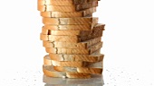 A stack of sliced bread