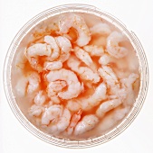 Shrimps in plastic box, close-up