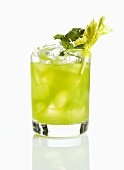 Vodka Lime Cocktail with Celery Garnish