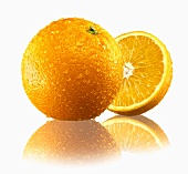 Whole orange and half an orange