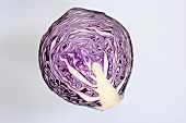 Half a red cabbage (overhead view)