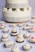 Wedding cake and petit fours