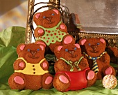 vier Teddys zum Vernaschen, braune Lebkuchen