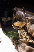 Glas mit Malt-Whisky der ArdbegWhisky-Destillery