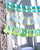 Easter garland of tulips and bunny