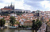 Blick auf Prag mit Schloss im Hinter grund