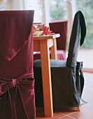 Chairs with chair cover and bow
