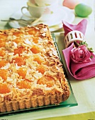 Aprikosen- Blechkuchen mit Mandeln und Amaretto