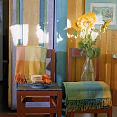 Karierte Tischdecken in sommerlichen Pastelltönen