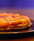 Close-up of flambe tart on plate