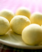 Close-up of dumplings balls on plate