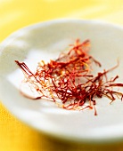 Close-up of threads of saffron in bowl