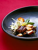 Close-up of cooked pork belly in Japanese style