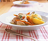 Close-up of root meat on plate