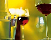 Rotwein, Weinglas, Rotweinglas, Wasser, Still, close-up