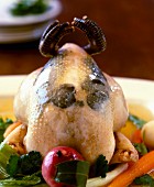 Poached Bresse chicken with vegetables