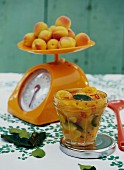 Homemade apricot chutney with ginger