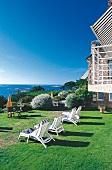 Terrasse vom Manoir de Lan-Kerellec in Frankreich Bretagne