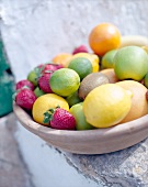 Close-up of bowl with various fruits