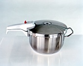 Pressure cooker on white background