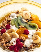 Close-up of fruit muesli