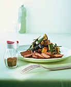 Lammfilet mit Aubergine und Zucchini 