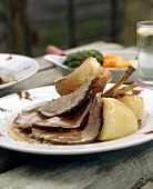 Roast beef on plate at The Bell Pub